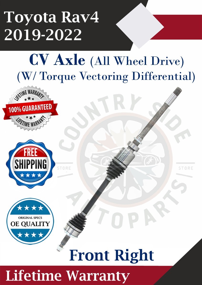 New OE Front Right CV Axle for 2019-2022 Toyota RAV4 4x4 with Lifetime Warranty