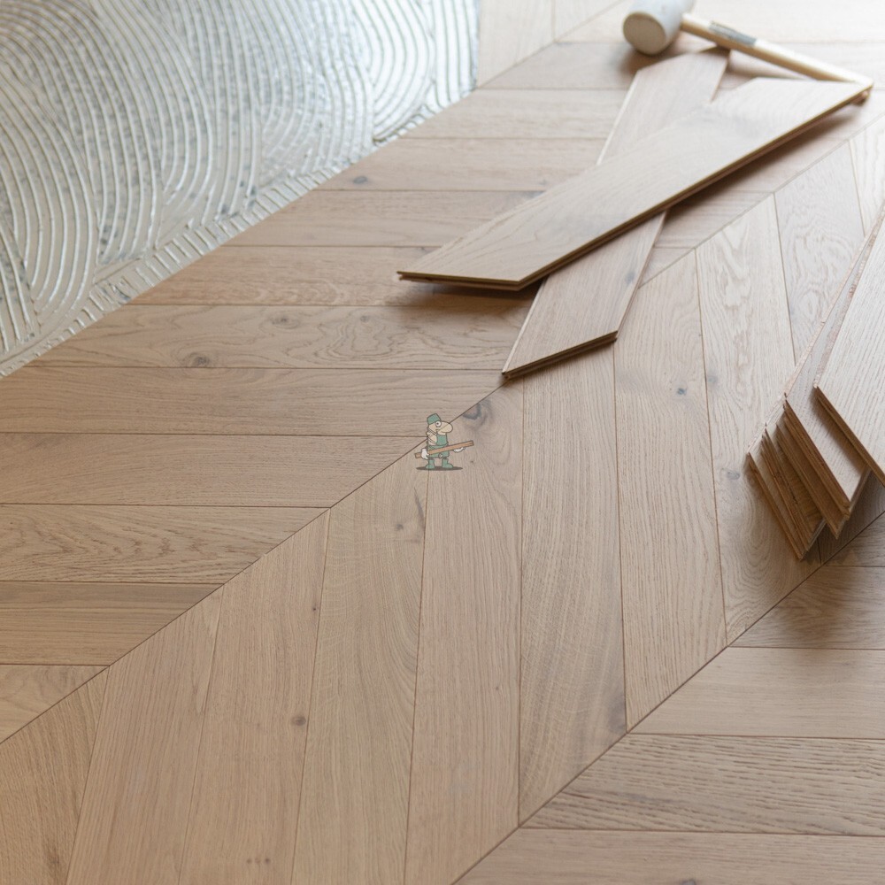 📦 66sqm Pallet Deal 14mm Invisible Light Oak Chevron Engineered Wood