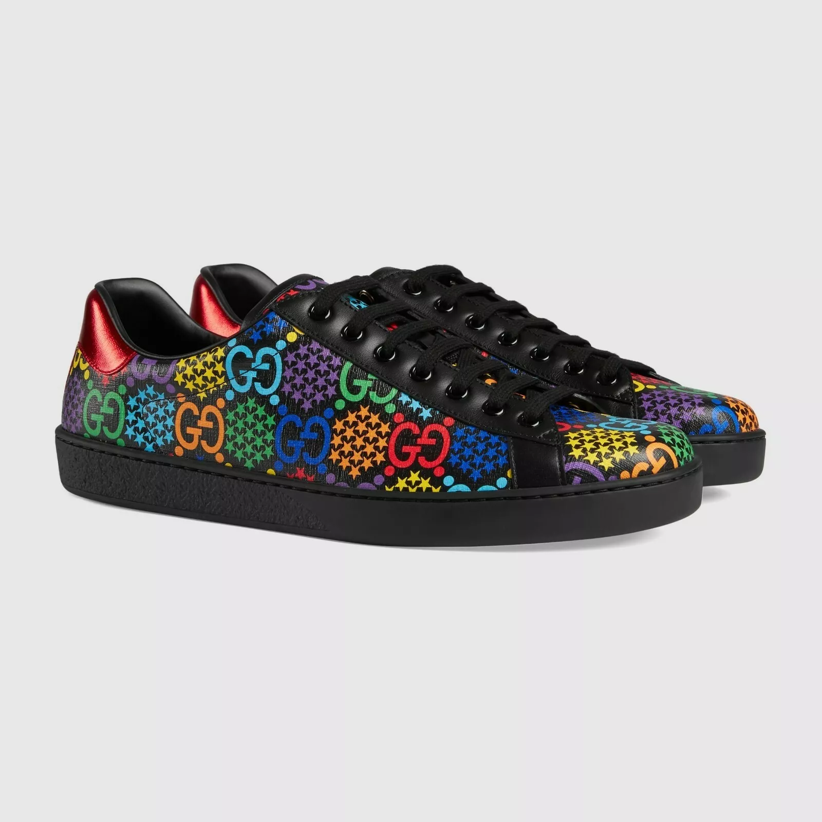 Baskets GUCCI étoiles tissus mélangés logo métallisé pointure 7,5 G Z2080