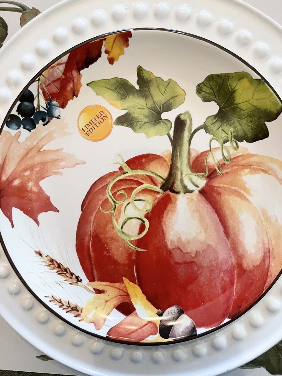 Better Homes and Gardens Fall Pumpkin Harvest Set of 4 Ceramic 8.5