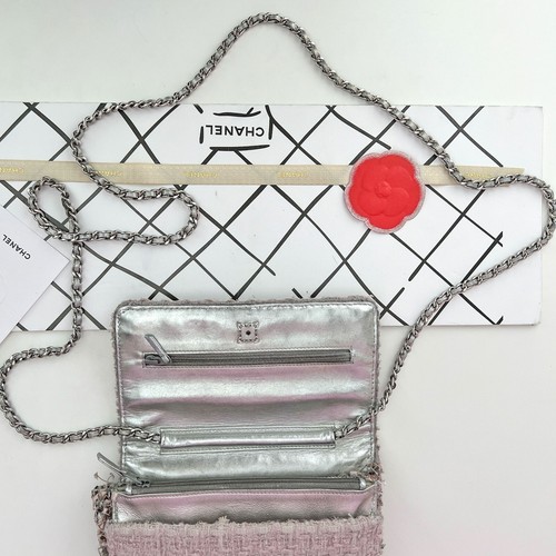 Authentic Chanel WOC Tweed Crossbody Clutch Bag Silver Hardware 11996710 B0246 - Picture 7 of 23