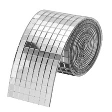 1600Pcs Mirror Mosaic Tiles, 5 x 5mm Square Glass Tiles Self-Adhesive Silver 