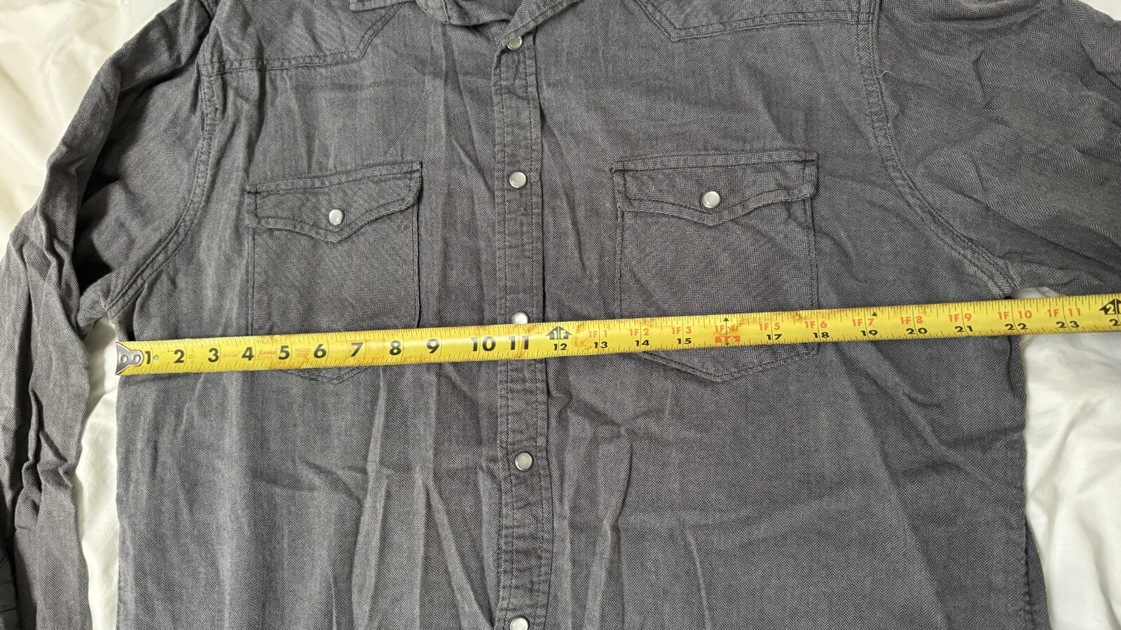 Mossimo Supply Co Athletic Gray Button Pearl Snap… - image 8