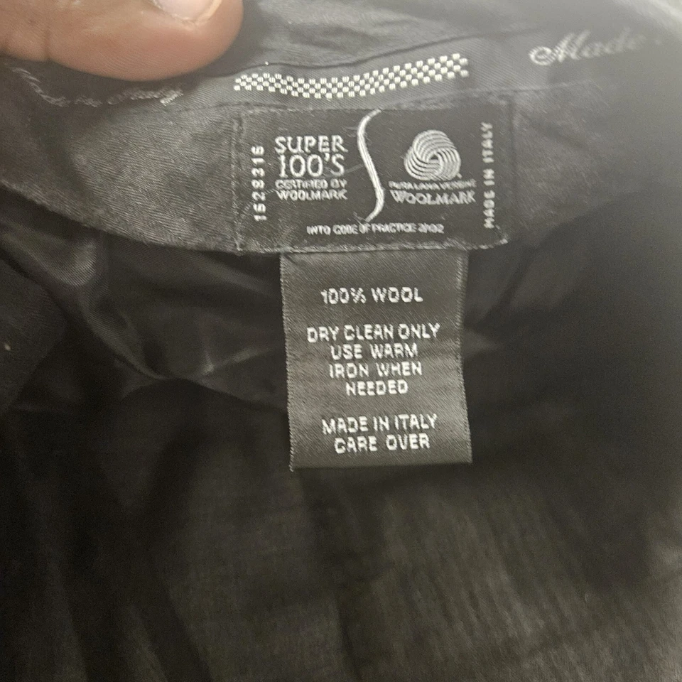 Kirkland Dress Pants Mens 34x30 Charcoal Gray Wool Made In Italy Super 100's - Image 2 of 4