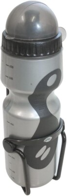 etc. silberfarbene 650ml Trinkflasche und Alu Käfig für Fahrrad
