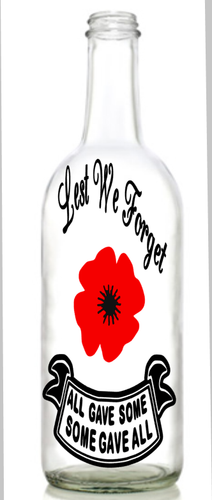 Vinyl Decal Sticker for Wine bottle lest we forget plane BIG POPPY remembrance  - Picture 1 of 2
