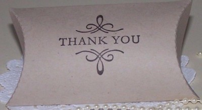 Wedding all Occasion handmade hand stamped ''Thank you'' Pillow favour Boxes PK50