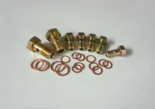 Hollow Bolt Set Flow Divider for Porsche 924 2.0 Yellow Zinc Plated K-Jetronic