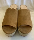 KATE SPADE Toby Espadrille Slide Wedge Brown Suede Heels Women’s Size 8.5