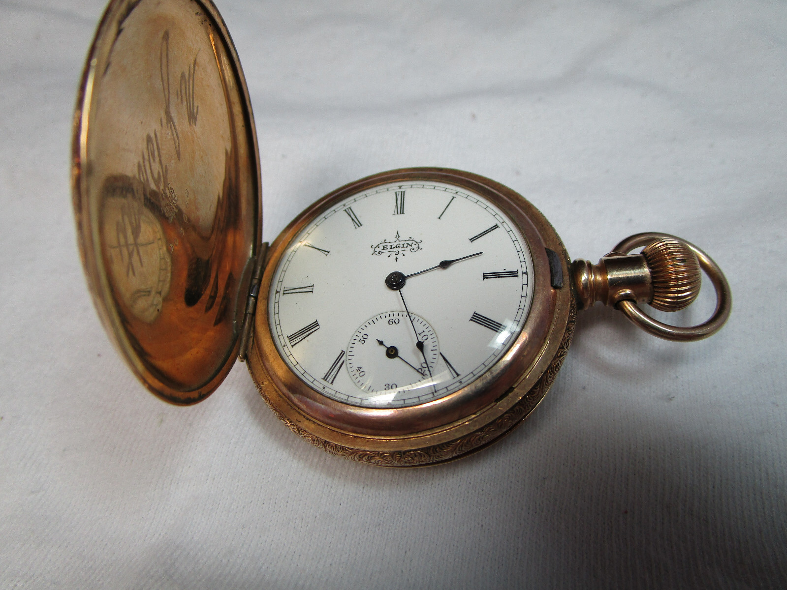 Elgin Solid Gold Pocket Watch* Over Composition 1… - image 4