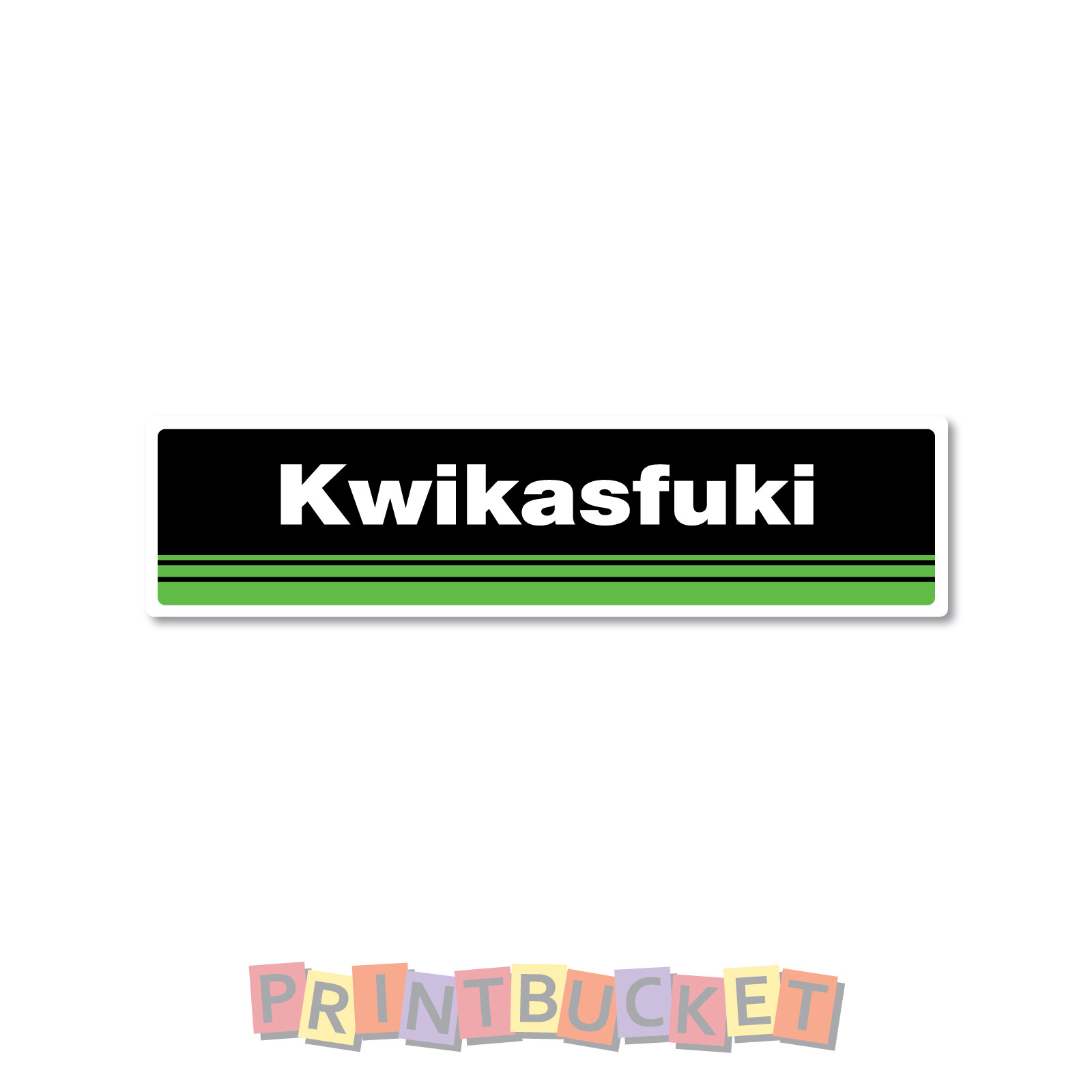 Kwikasfuki Sticker 200mm quality waterproof vinyl funny Kawasaki eBay