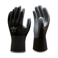SHOWA 370 Lightweight Gardening Gloves Grippy Palm Breathable Liner Black