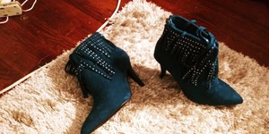 teal ankle booties