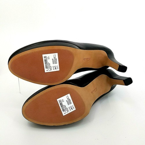 Clarks Artesanal Mujer DELSIE Bliss 10M Negro Cuero Vestido Bombas Tacones Altos Nuevo - Imagen 7 de 10