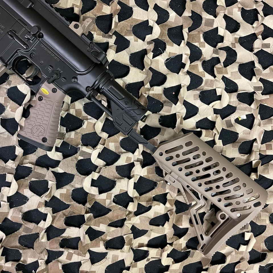NEW Tippmann TMC Paintball Gun w/ Air-Thru Adjustable Stock - Black/Tan - Image 3 of 4