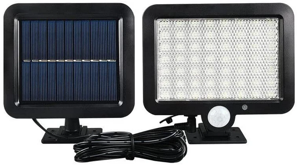 2X LAMPADE SOLARI DA ESTERNI FARO 30W PANNELLO RICARICA SOLARE SENSORE MOVIMENTO - Immagine 2 di 4