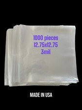 1000 Clear Plastic LP Outer Sleeves 3 Mil. Vinyl Record Album Covers. Sealed Box