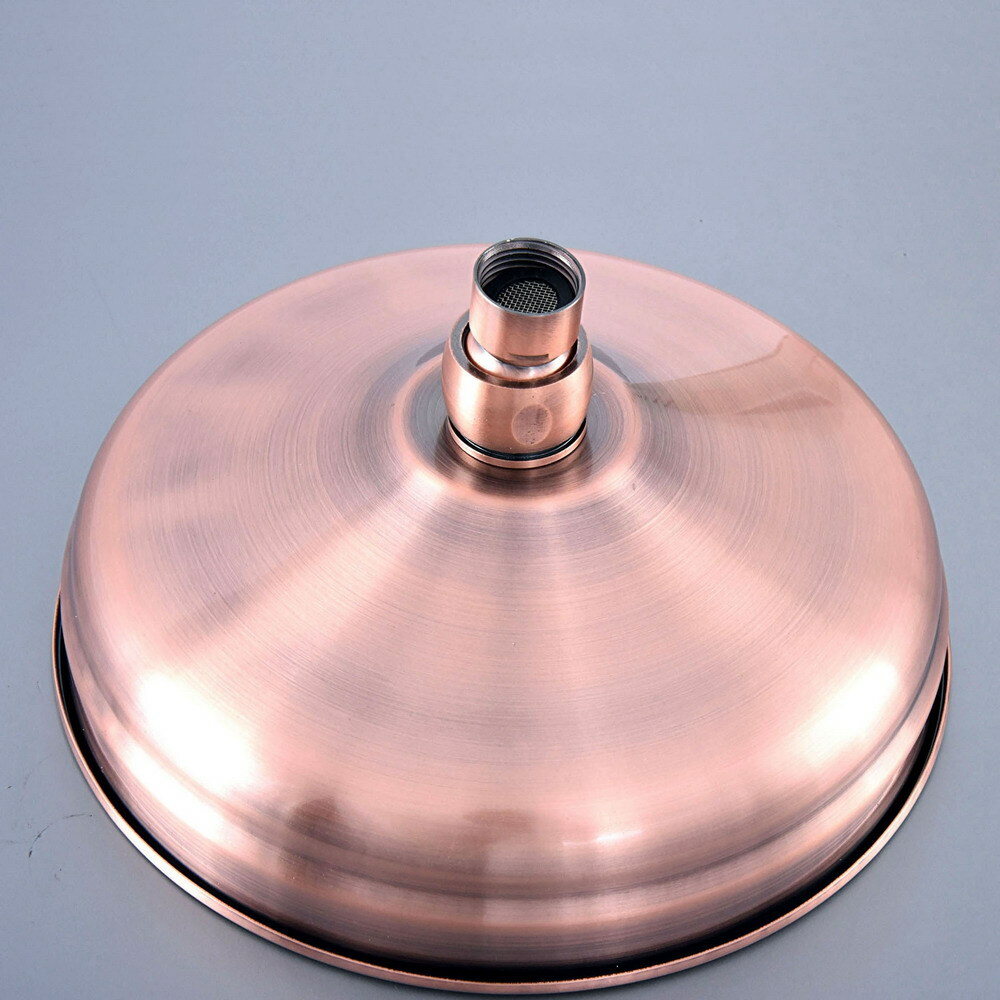 DLL 8-Inch Antique Red Copper Rainfall Shower Head - Ceiling Mount
