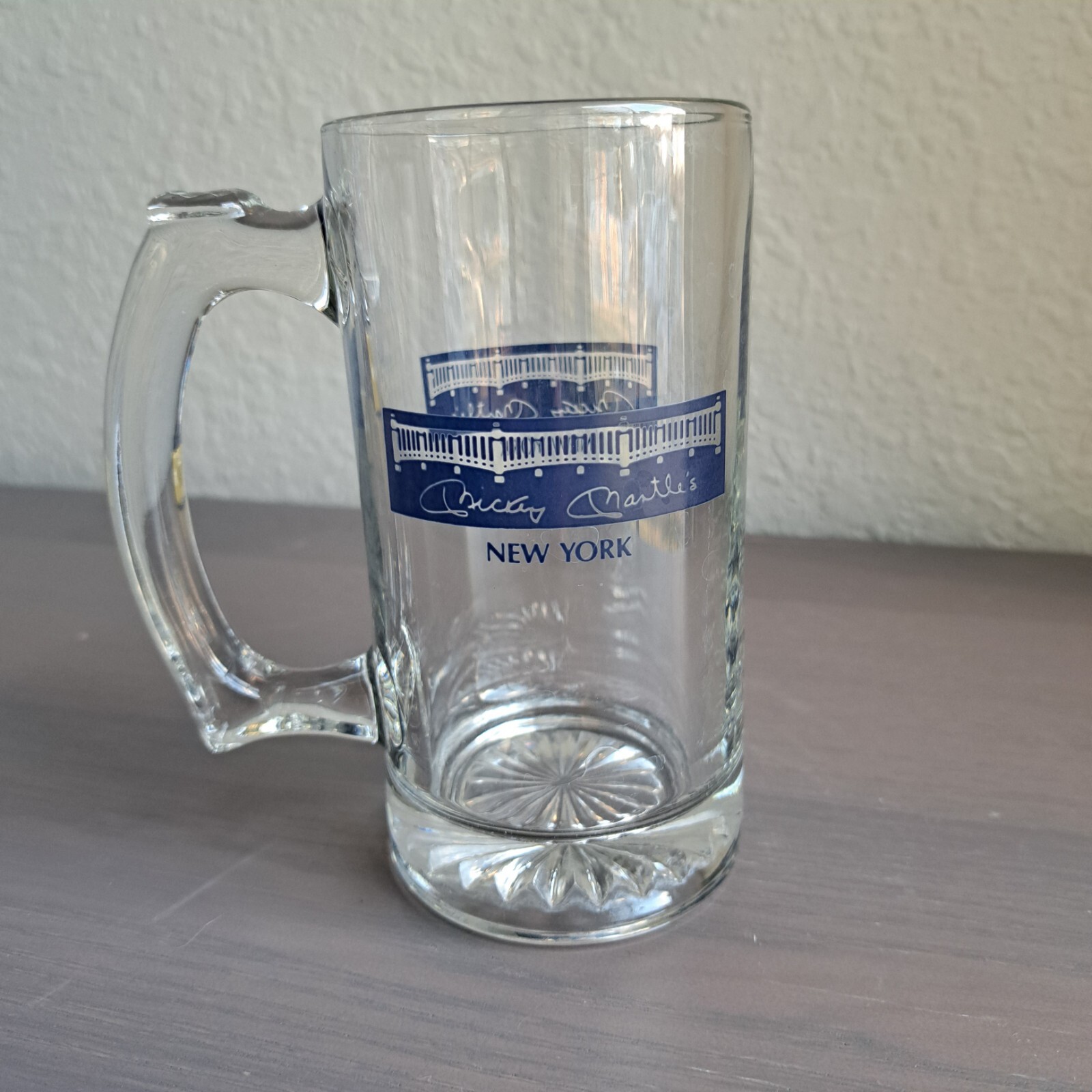 Taza de cerveza Mickey Mantle’s Restaurant NYC mango de vaso de pinta de los Yankees de Nueva York