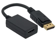 6.5" Displayport Male to HDMI Female Adapter Cable with Latches