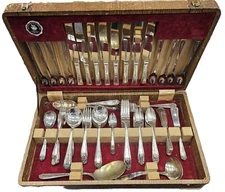 Vintage National Silver Compnay EPNS silver plate flatware set serv for 8 full