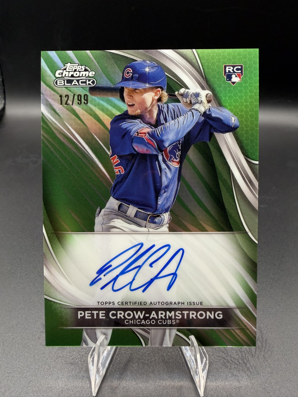 2024 Topps Chrome Black-RC Auto Pete Crow-Armstrong Green Refractor /99 Cubs🔥💎