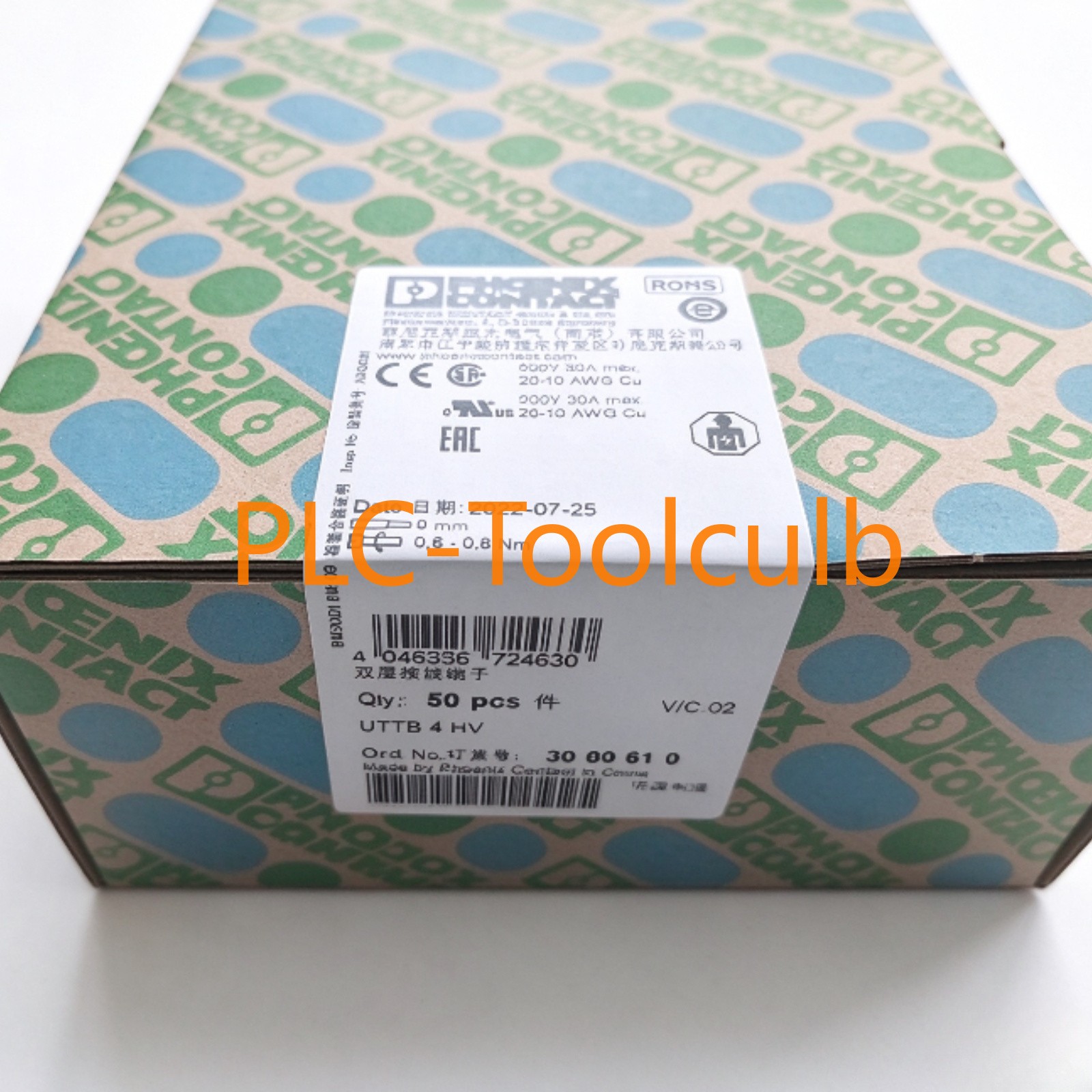 50PCS/box NEW Phoenix 3000610 Contact Double-layer Terminal Block UTTB 4 HV