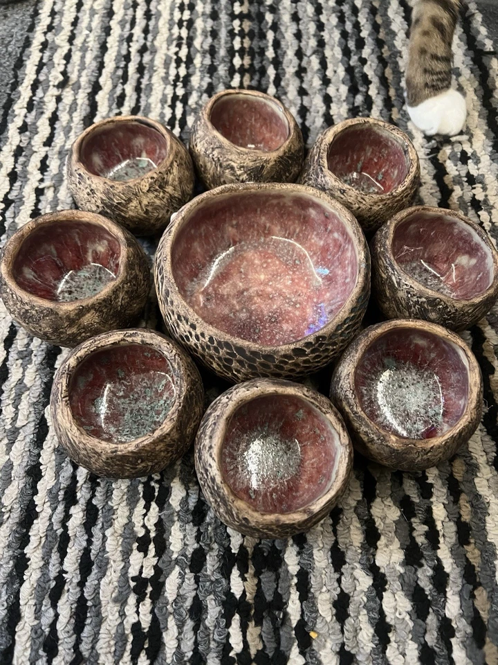 Juego de 6 cuencos de cerámica turca hechos a mano, cuencos con estampado floral, cuenco pequeño para servir Foto 4 de 4