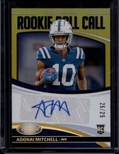2024 Certified Adonai Mitchell Rookie Roll Call Signatures Mirror Gold #/25