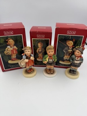 3 Hummel Ornaments 1983 1984 1985 Schmid Sweetheart Alpine Boy Hark The Herold
