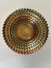 Vintage Reverse Painted Carnival Glass Bubble Bowl