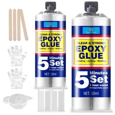 Clear Epoxy Glue Kit - 5 Minute Fast Repair Multi-Purpose for Repairing...