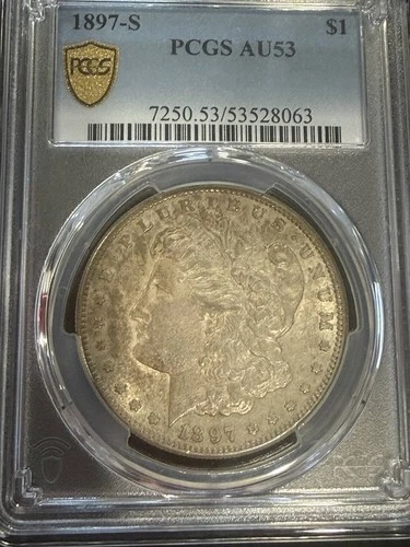 1897 S Morgan Silver Dollar PCGS AU-53