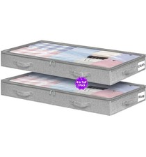 Below 4 Inches High Under Bed Storage, Low Profile Underbed Storage Container...