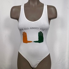 Miami Hurricanes Hype Vice It's All About The U Women's White Bodysuit NEW