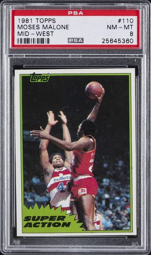 1981 TOPPS MID-WEST #110 MOSES MALONE PSA 8 - Picture 1 of 2