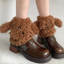 Funny Teddy Curly Leg Warmers Winter Cute Thick Socks Harajuku Cosplay JK Girl