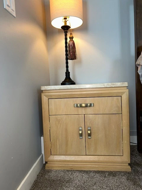 Vintage Thomasville King Bed set Solid Light Oak Stone Terrace Collection - Image 4 of 4