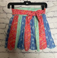 Matilda Jane Girls Full Skirt 6 Multicolor Scalloped Hem Floral Preppy Festival