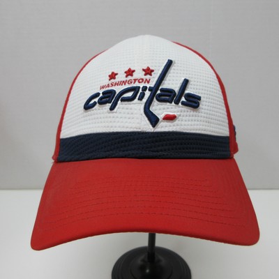 Washington Capitals Hat Cap Fitted Mens Small Medium Red White NHL Hockey Flex
