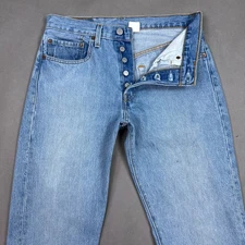 Vintage Levis 501 Jeans Mens 30x32 Blue 90s Denim Pant Faded Distress (Tag31x32)