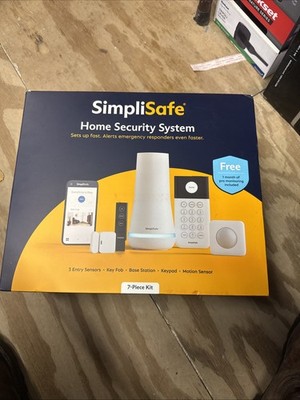 SimpliSafe Smart Home Security System (7-Piece Kit)   Base Station, Keypad-NEW