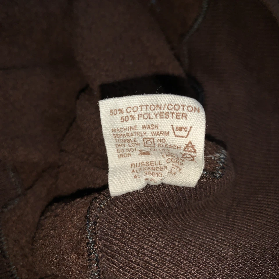 True Vintage 70s Russell Athletic Brown Hoodie Large Canton Soccer Rare Brown - Image 3 of 4