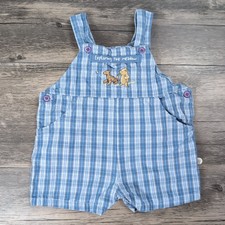 Disney Store Size 3 Month Plaid Embroidered Winnie The Pooh And Tiger VTG 90s