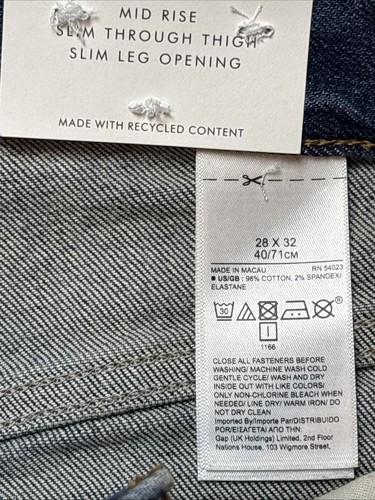 Banana Republic Men's Mid-Rise Jeans Slim Organic Lite/ wash size 28X32 - Picture 8 of 9