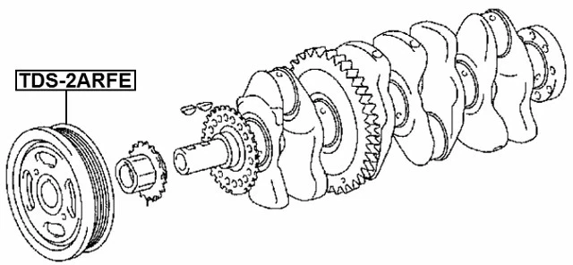 Engine Crankshaft Pulley 13470-36010 For LEXUS ES300H 2013-2019 2.5L - Image 2 of 2