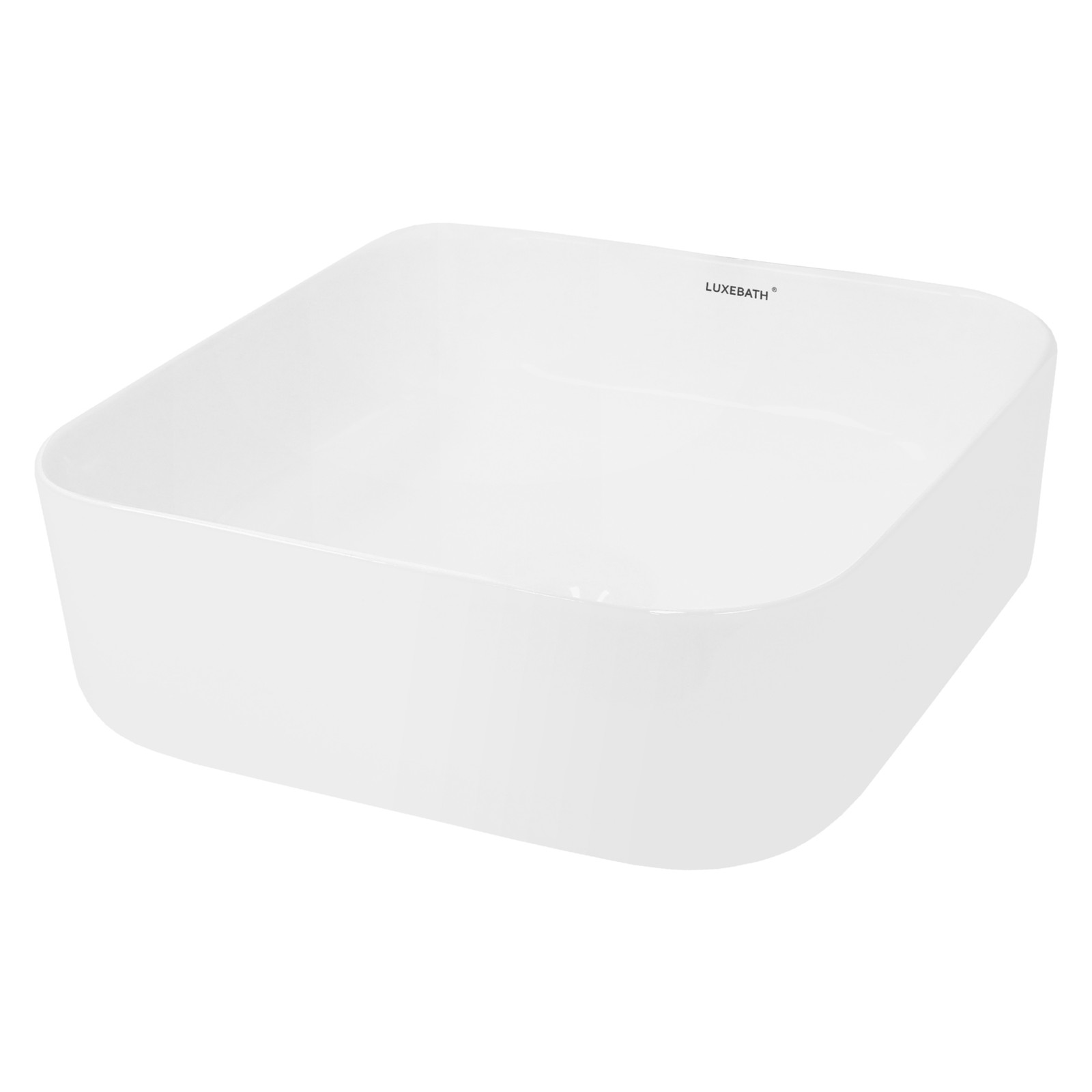 Lavabo cerámica moderno cuadrado pila de fregadero común baño blanco 390x390mm
