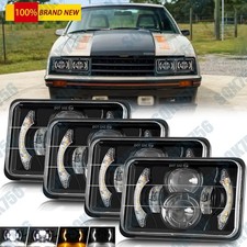 4pcs Square 4x6led Headlights Hi-lo Wdrl For Eldorado 1975-85 Ford Mustang H4 4pcs Square 4x6led Headlights Hi-lo Wdrl For Eldorado 1975-85 Ford Mustang H4