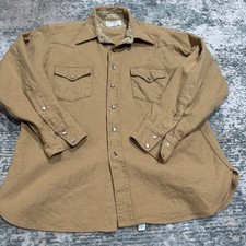vintage Pendleton High Grade Western Wear 100 Virgin wool shirt XL Tan PearSnap