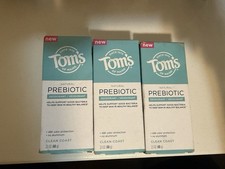 LOT of 3 - Toms of Maine Prebiotic Natural Deodorant No Aluminum Clean Coast 2.1